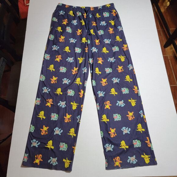 Pokemon Graphic PJ Pants Blue w/ Characters - Size L/XL - Picture 1 of 5